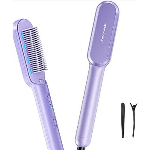 Wavytalk Hair Straightener Brush, Sleek Sweep Ionic Straightening Brush - Picture 1 of 12